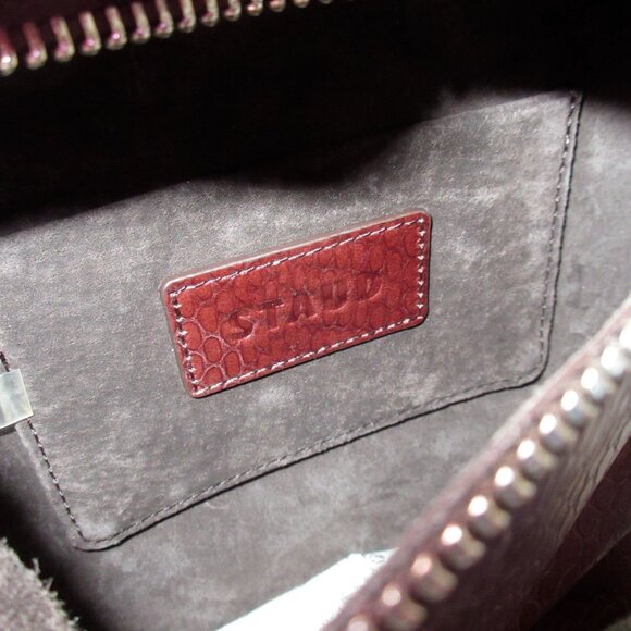 NWT STAUD Tortuga Handheld Bag in Mahogany Clover Turtle Bag Purse $350 - Picture 6 of 13